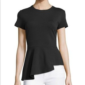 BCBG asymmetrical hem peplum top